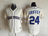 Seattle Mariners #24 Ken Griffey Cream New Cool Base Stitched Baseball Jersey,baseball caps,new era cap wholesale,wholesale hats